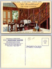 Rockford Illinois Mandarin Garden Restaurant Interior Staircase Postcard picture