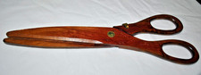 Vintage Oversized Carved Wood Scissor Art Decor picture