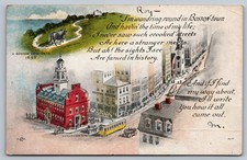 Vintage Boston MA Postcard Old State House Washington Street Poem 1917 picture