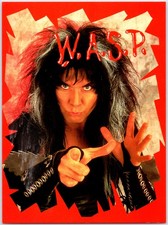 VINTAGE W.A.S.P. BLACKIE LAWLESS 1987 ATHENA HEAVY METAL MUSIC POSTCARD OY picture