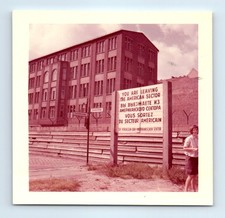 Old Vintage Square Color Photo WOMAN BERLIN WALL GERMANY AMERICAN SECTOR picture
