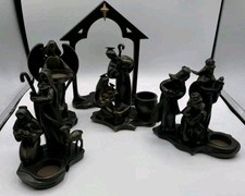 Vintage Retired PartyLite Holy Night Nativity Set of 5 Figurines No Chips picture