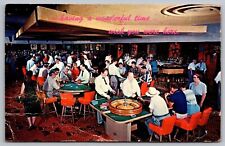 Las Vegas Nevada Gambling Casino Interior Card Games Chrome UNP Postcard picture