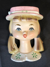 Rare Vintage BRINN'S Young 1960s Girl HEAD VASE/WALL POCKET/PLANTER picture