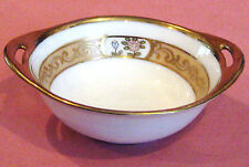 NIPPON HANDPAINTED  FLORAL & GOLD CHINA SALT, OPEN SALT, DISH - NUT  - NICE picture