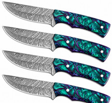 Lot of 33 PCS Handmade Damascus Hunting Camping Knives Lot – Resin Handle picture