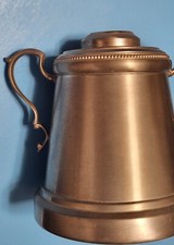 ANTIQUE RARE TWO-HANDLED PEWTER  Screw Center AMERICANA Base To Oil Lantern  picture