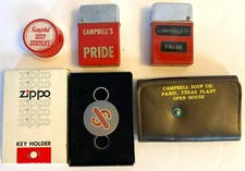 Campbells Soup Vintage Warhol Zippo Lighter Tobacciana Keychain Pencil Sharpener picture