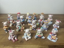 BC Bronson Collectible Figurine Baby Pig Lot  3” Pre-owned ~ 19 Figures picture