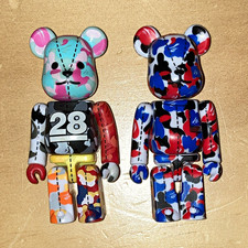 Medicom Toy Be@rbrick Multicolor Plastic Bear Figure Lot 2-Pack picture