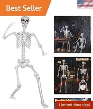 5.9ft/180cm Posable Halloween Skeleton, Life Size Skeleton Bones with Movable... picture