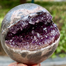 154G Natural Uruguayan Amethyst Quartz crystal open smile ball therapy picture
