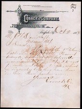 1884 Lithographers --  Cosack & Co -  Buffalo NY - Vintage Rare Letter Head Bill picture