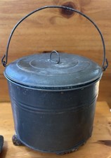 Vintage DOME METAL LUNCH BOX PAIL COAL MINERS STEEL ALADDIN 1920S 6 X 4.5