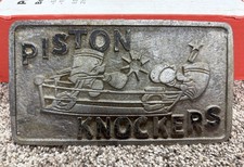 Vintage Auto Car Club Member Plaque Piston Knockers Sign Hot Rod Barn Find picture