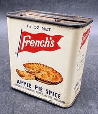 Vintage French's Apple Pie Spice Tin 1¼ Oz Rochester NY Partial Contents picture