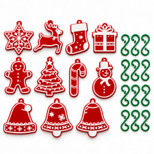 Christmas Ornaments Set of 12 Bulk - Shatterproof Gingerbread Cookie Tree Decor picture