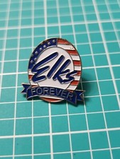 VTG 🇺🇸  ELKS Forever Silver Tone Lapel Pin picture