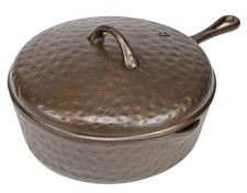 Vintage “Ugly” Hammered No 8 Cast Iron Chicken Fryer Pan Restored Condition picture
