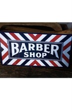 Barber shop metal sign vintage image retro Red White Blue 6 x 12 50027. New picture
