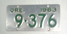 Vtg. 1963 Oregon Motorcycle License Plate picture
