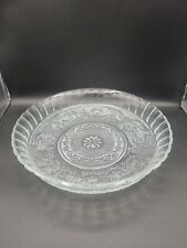 Indiana Glass Sandwich Clear Pie/Quiche Baker Scroll Vintage picture