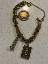 Vintage Sears Roebuck Gold Tone Charm Bracelet Sears Tower Catalog 1886 picture