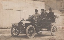 Franklin Brass Era Touring Car 4 People Barn RPPC c1907 - RPPC Photo Postcard picture