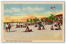 c1940's Queen Steamer Paquebot Beach in Nassau Bahamas Posted Postcard picture