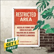 Interesting No Entry Metal Nameplate Warning Sign Private Property Tin Plaque picture