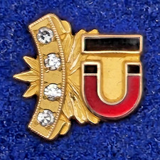 Vtg UAW GM Joint Program Pin 10K Solid Gold 4 Diamonds O.C. Tanner Boxed Mint picture