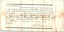 Antique 1874 West Virginia Legal Document Justice of Peace Preston County picture
