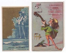 DW PRENTICE MUSIC DEALER TRADE CARD LOT #1 MANDOLIN Guitar 1880s PORTLAND OREGON picture