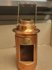 Vintage Brass Kerosene Ship's Lantern Wood Handle Glasgow RC Murray Co Limited picture