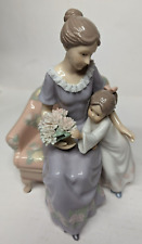 Big Vintage LLadro Style Porcelain Mother & Child Figurine picture