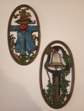 Pair Sexton Cast Metal Art  Plaques 1975  picture