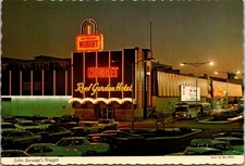 John Ascuaga’s Nugget Sparks Nevada Casino Neon Night Vintage Postcard picture