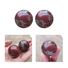 Acxico 2Pcs 30mm Small Natural Dragon Blood Stone Quartz Sphere Crystal Ball Rei picture