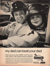 Sunoco 260 Mark Donohue Vintage Print Ad 1968 picture
