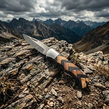 Handmade Folding Pocket Knife, EDC Hunting Knife, Outdoor Collectible picture