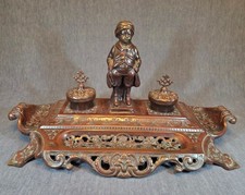 Large Maitland-Smith Bronze Double Inkwell 20.0