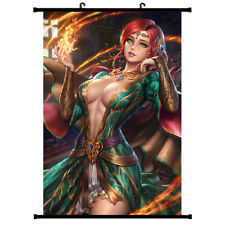 Anime Poster Triss Witcher with Fire HD Wall Scroll Poster Home Decor 60x90cm picture