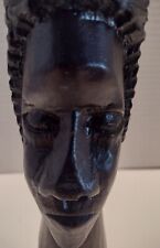 Carved Wood African Male Bust Sculpture Painted 8 inches high picture