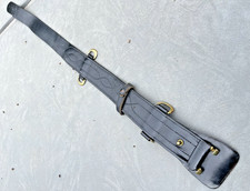 Vintage Heavy Duty Black Uniform Police Belt Leather Brass Service Hardware picture