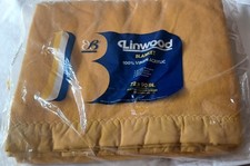 VINTAGE LINWOOD 100% VIRGIN ACRYLIC BLANKET  YELLOW  NEW picture