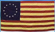 Primitive American Nylon  Betsy Ross 13 STAR FLAG wSLEEVE TEA STAINED 36