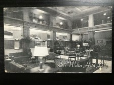Vintage Postcard 1946 Sir Walter Hotel Lobby, Raleigh, North Carolina (NC) picture