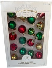 Wondershop At Target 18-pc. Metallic Handcrafted Glass Ornament Set 1