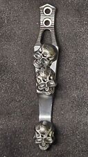 Steel Flame/Ti2 CNC Sterling Silver Pile of Skulls two hole Clip picture