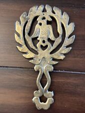 Vintage Brass American Eagle & Heart Kitchen Trivet with Feet / Wall Decor picture